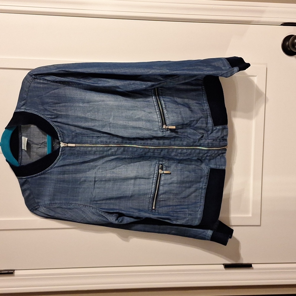 Chicos chartreuse bomber jacket
